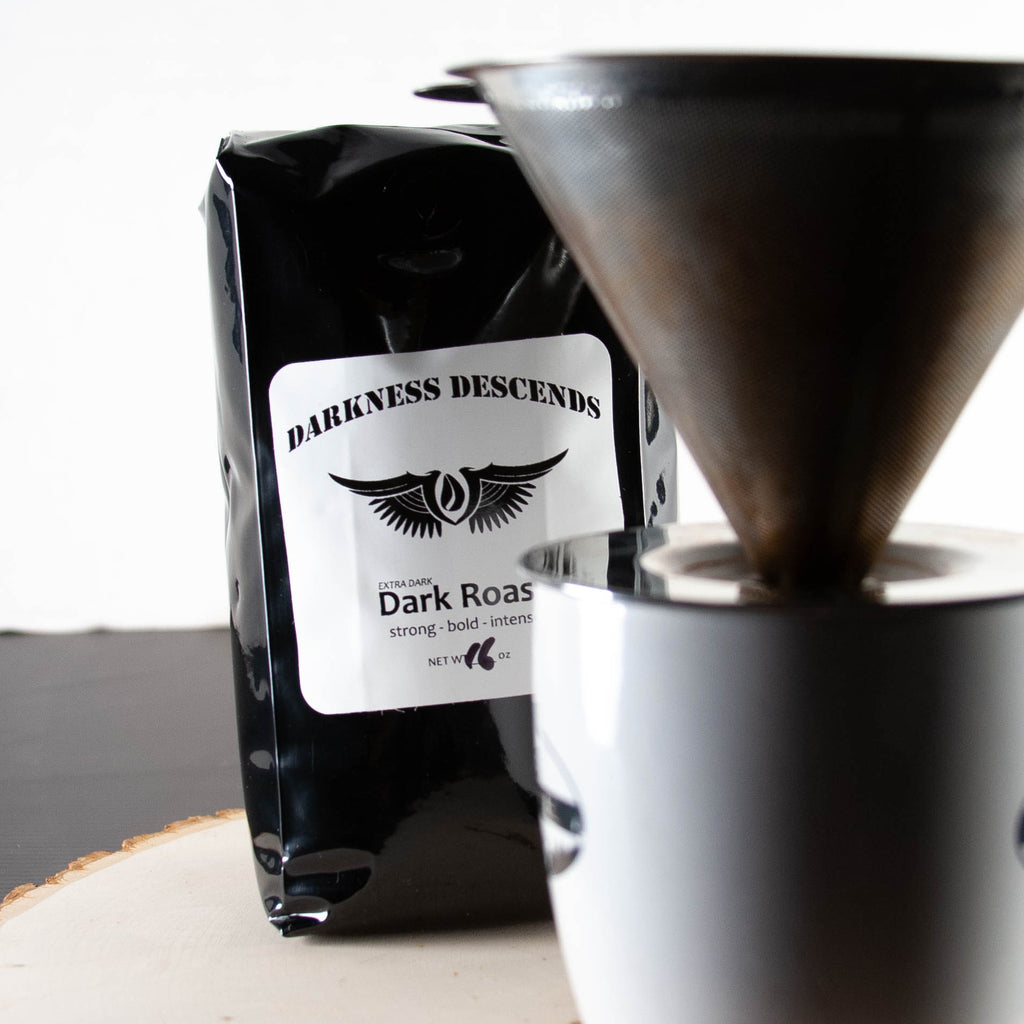Pour Over Coffee Starter Set with Ceramic Dripper | Dark & Medium Roast Coffee Bundle | Complete Pour Over Kit Gift Set for Coffee Lovers
